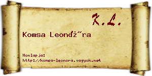 Komsa Leonóra névjegykártya